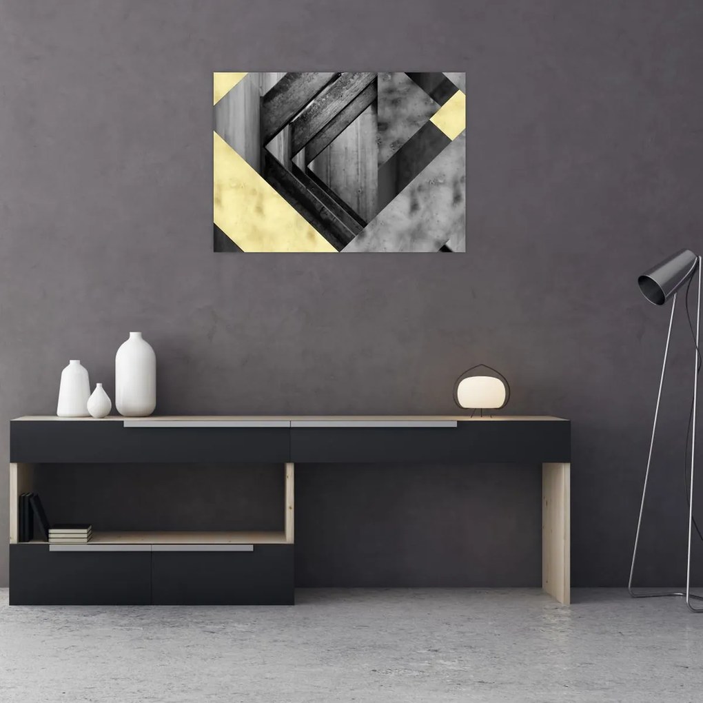 Obraz - Teksturowane kształty (70x50 cm)