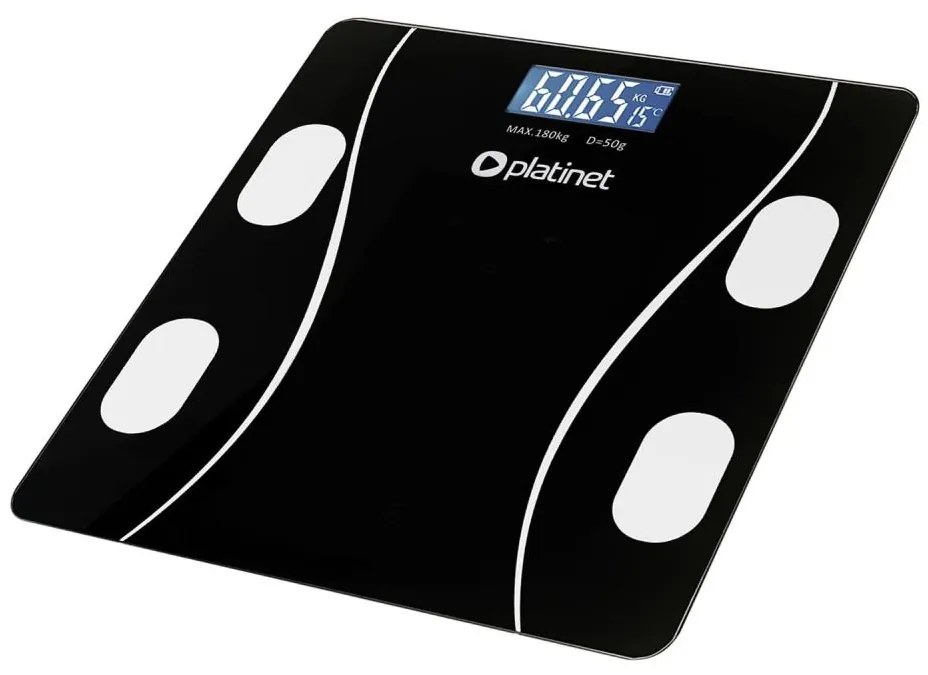 Inteligentna cyfrowa waga personalna z wyświetlaczem LCD 2xAAA czarny
