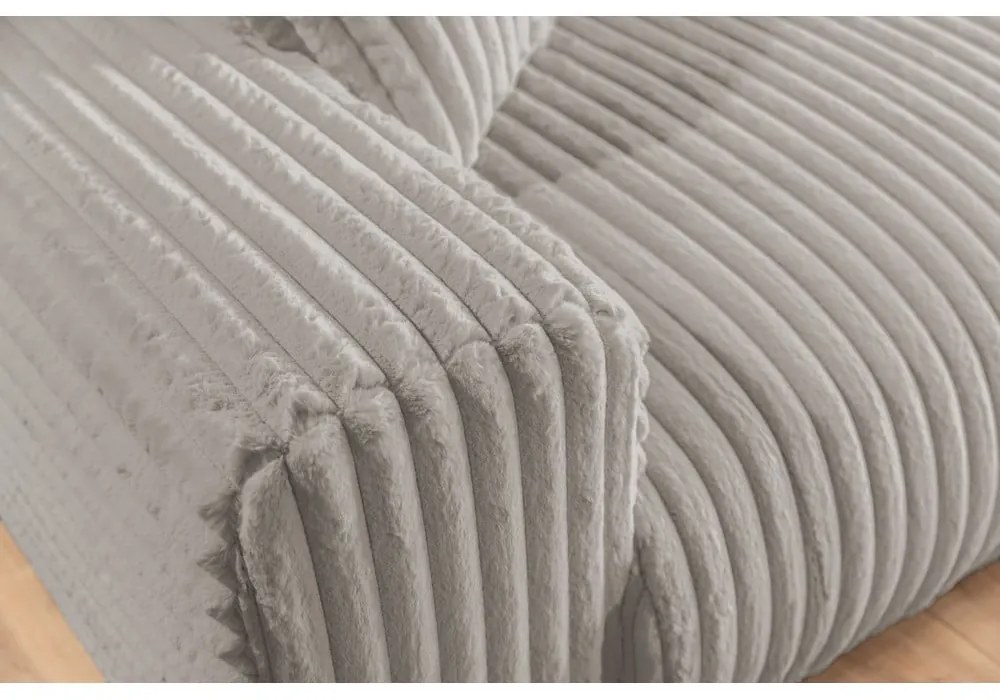 Jasnoszara sztruksowa sofa 213 cm Justin – Ropez