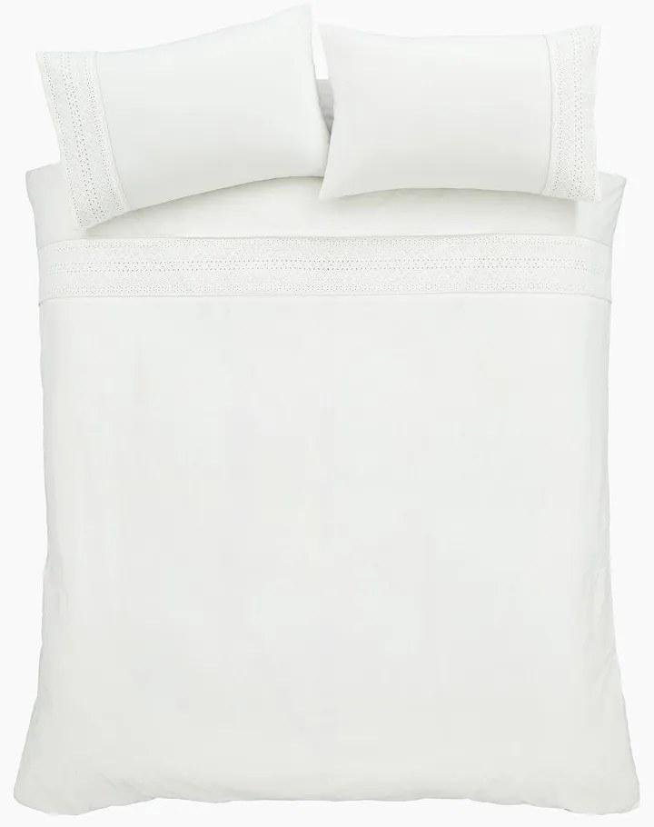 Biała pościel dwuosobowa 230x220 cm Broderie Anglaise – Catherine Lansfield