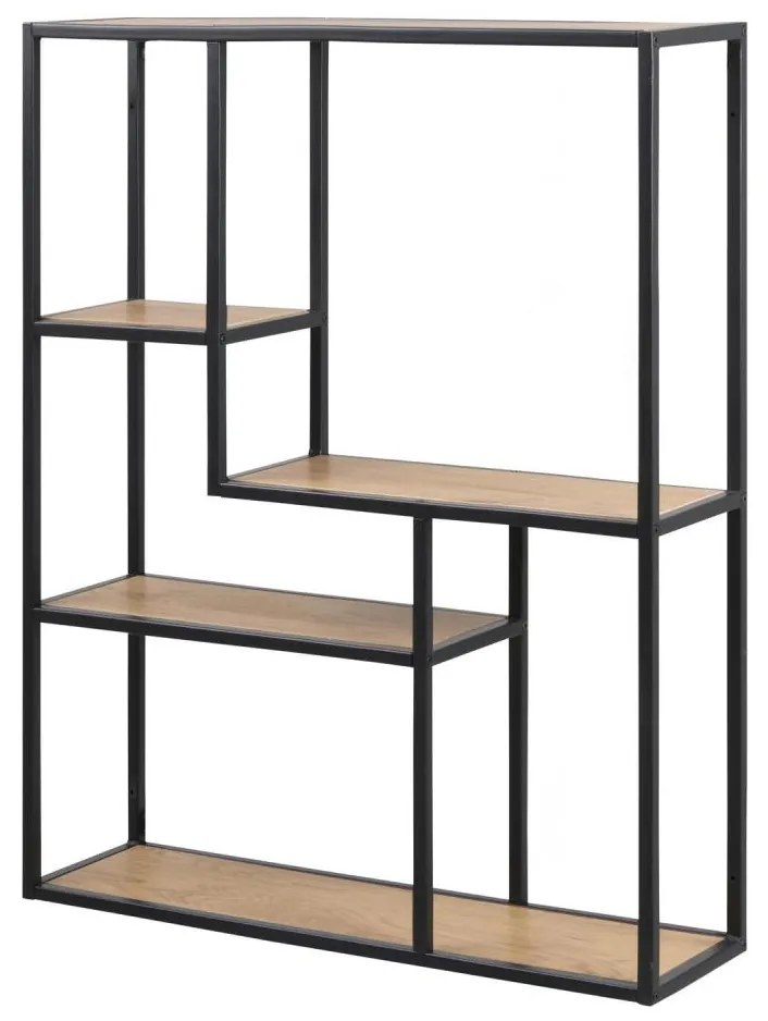 Półka ścienna SARON dąb/czarny