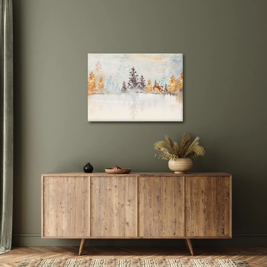 Obraz - Akwarelowy las (70x50 cm)