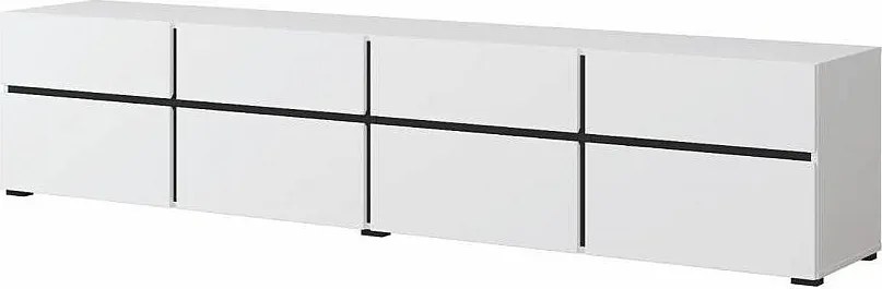 Szafka RTV CROSS 4K4S 225cm biała/czarna