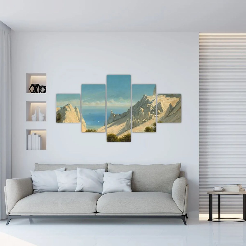 Obraz - Georg Emil Libert, View of Sommerspiret, the Cliffs of Møn, reprodukcje (125x70 cm)