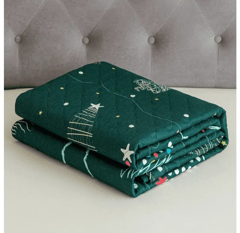 Narzuta na łóżko CHRISTMAS DRIFT, zielony Rozmiar: 170 x 210 cm