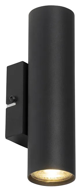 Nowoczesna inteligentna lampa ścienna czarna w komplecie z 2 żarówkami Wi-Fi GU10 - Jeana