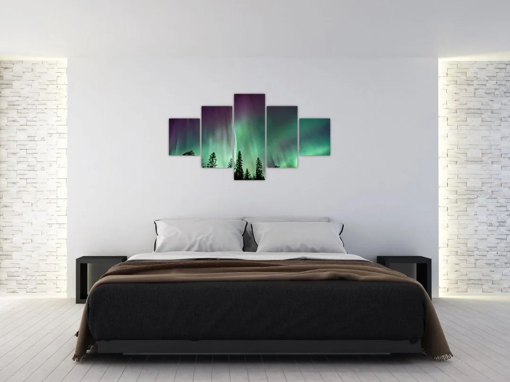 Obraz zorzy polarnej (125x70 cm)