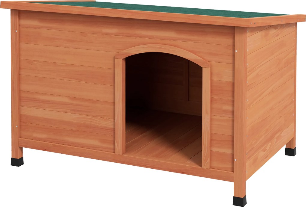 PawHut Buda dla psa Buda dla psa z drewna Buda dla psa XXL, 100 cm x 65,5 cm x 68 cm, Brąz + Zielony