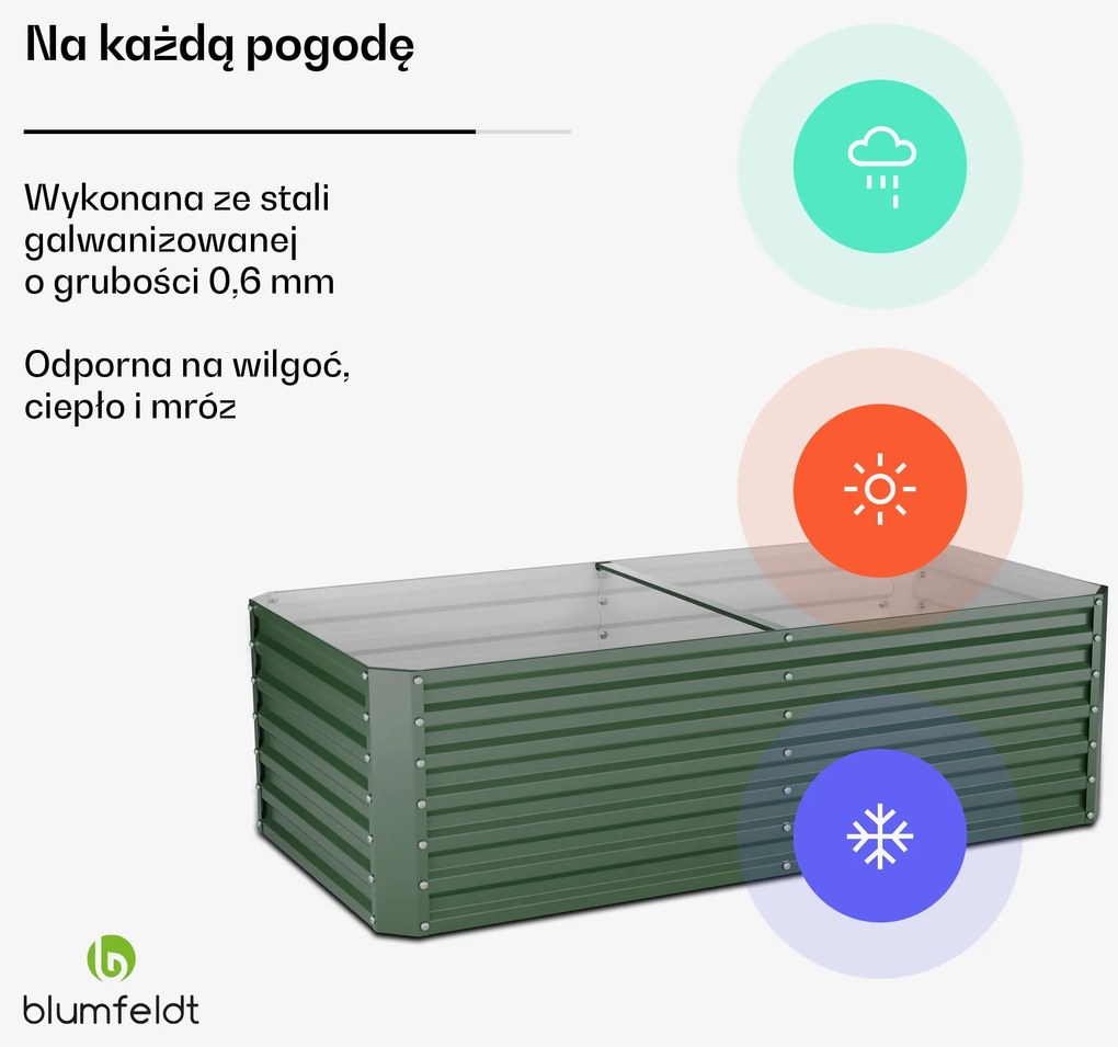 Blumfeldt Terrabox 200x100x60 cm Skrzynia na warzywa Zielony