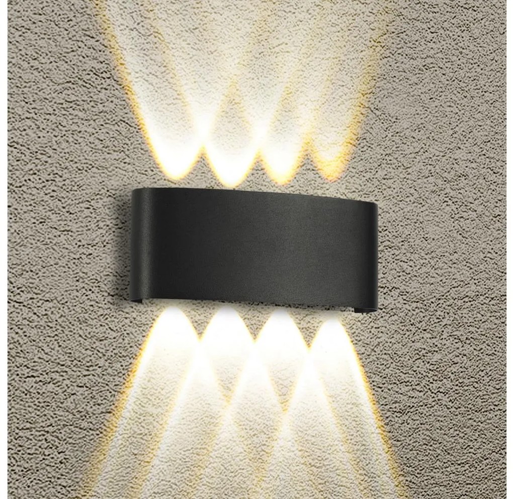 Brilagi - LED zewnętrzny kinkiet FLAREBOX LED/8W/230V czarny IP65