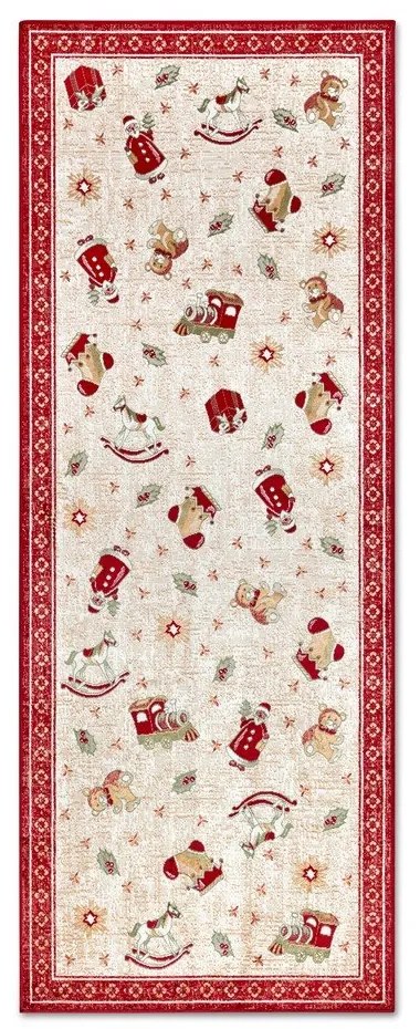 Czerwony chodnik z mieszanki bawełny ze świątecznym motywem 80x200 cm Toy's Delight Red Christmas – Villeroy&Boch