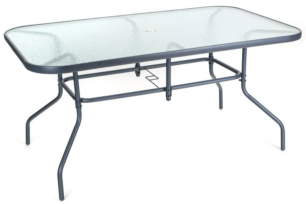 Happy Green Stół ogrodowy ze szklanym blatem Verre, 150 x 90 x 72 cm