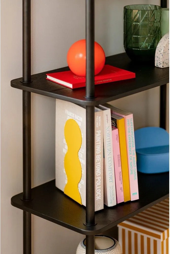 Czarny regał w dekorze dębu 80x127x35 cm Teidi – noo.ma