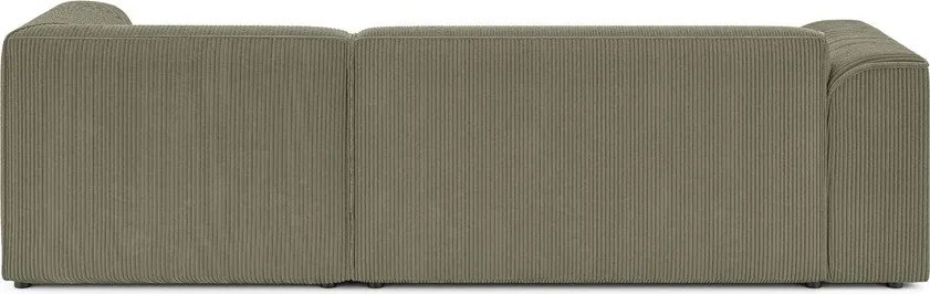 Zielony sztruksowy narożnik (prawostronny/z szezlongiem) Merid – Ropez