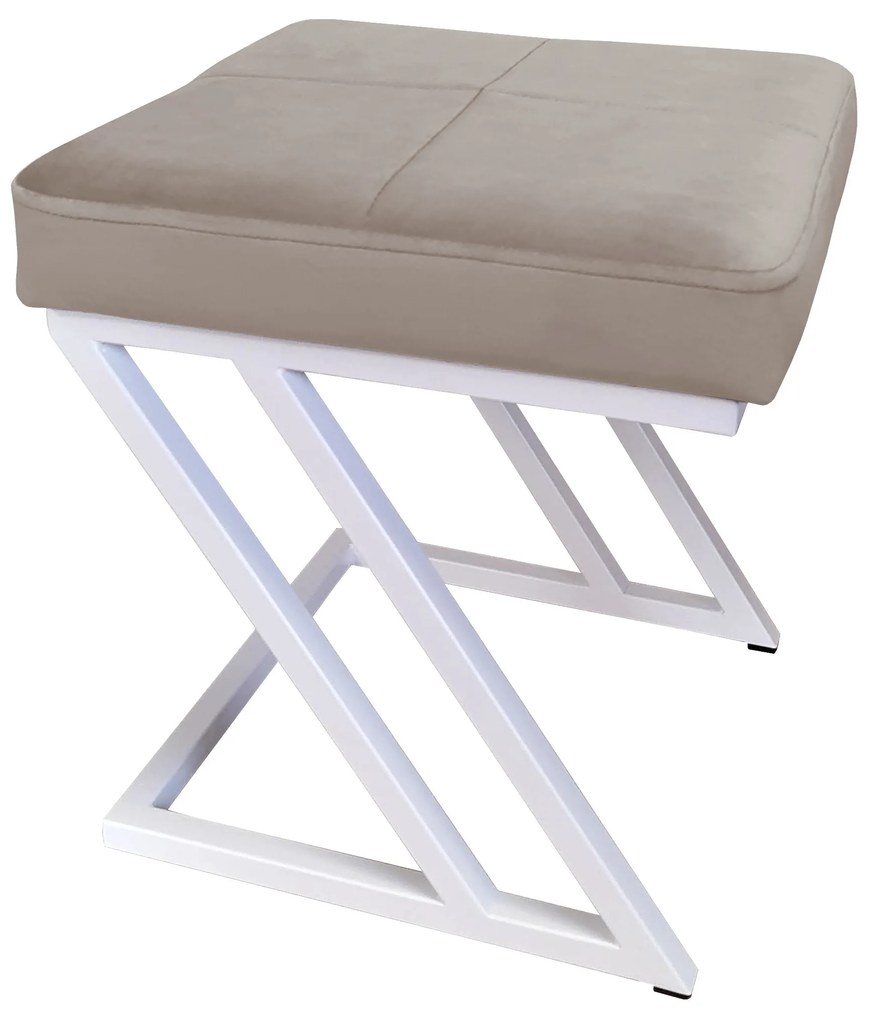 Pufa ZETA LOFT taboret podnóżek podstawa biała MG09