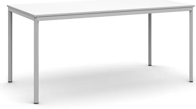 Stół jadalniany, 160x80 cm, szara podstawa, biały