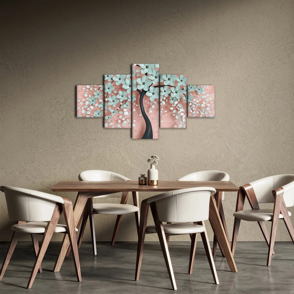 Obraz - Pastelowe niebieskie kwiaty (125x70 cm)