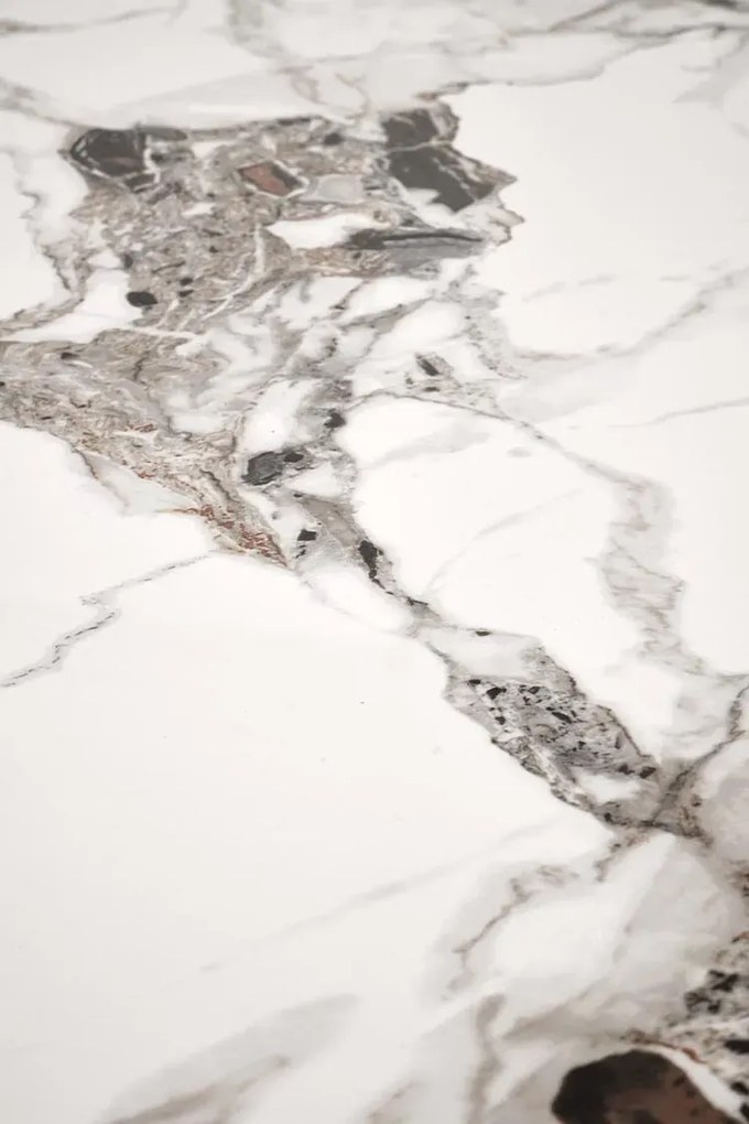 Stół z blatem biały marmur 140x80 - Emma 4X