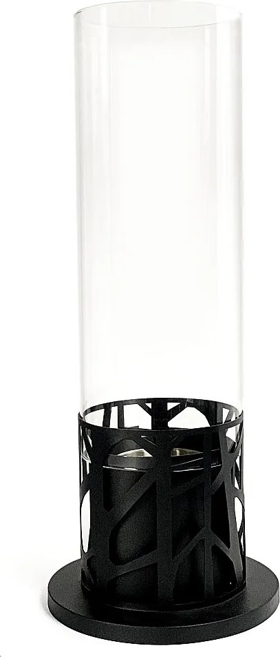 Piper - Czarna metalowa świeca stołowa z bioetanolem