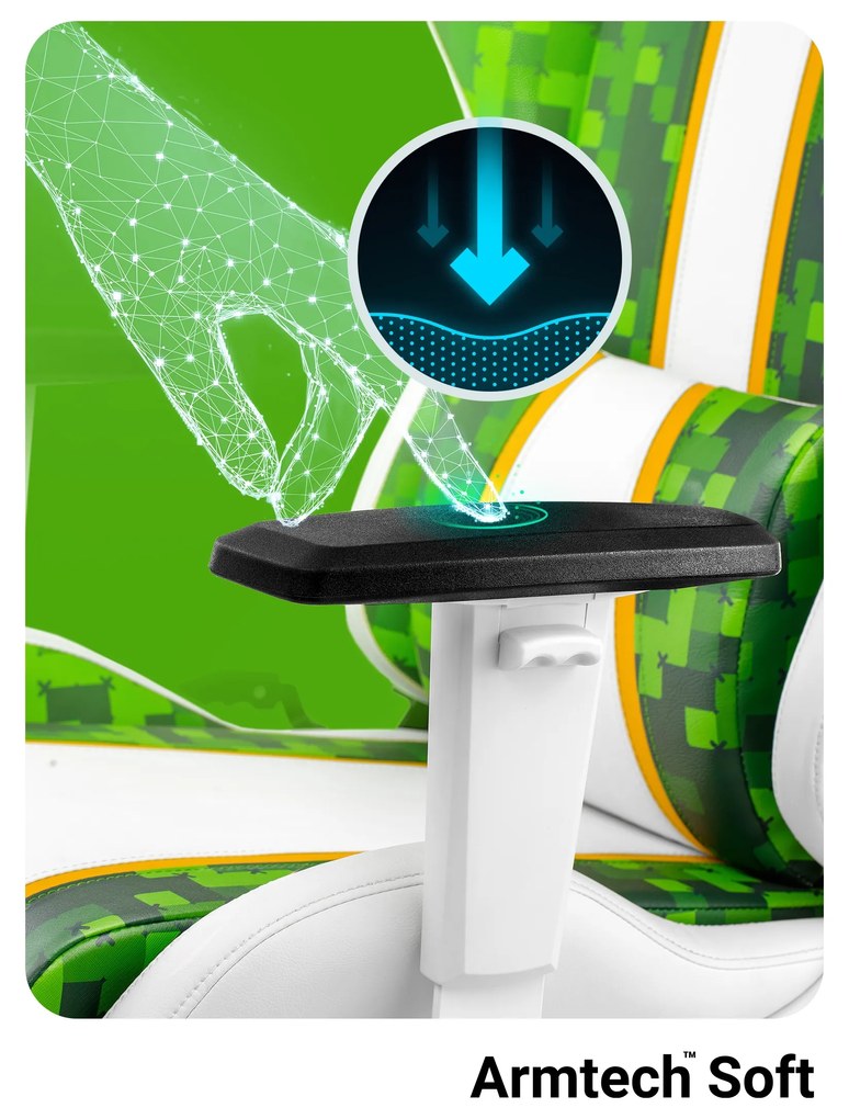 Fotel gamingowy Diablo X-One 2.0 Normal Size, Craft Edition, biało-zielony