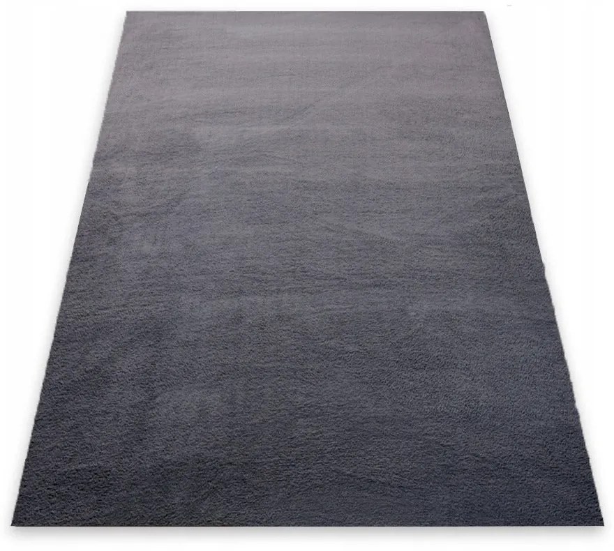 Miękki dywan Rabbit z pluszu, ciemnoszary