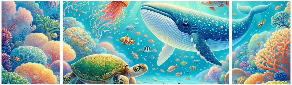 Obraz - Świat pod wodą (170x50 cm)