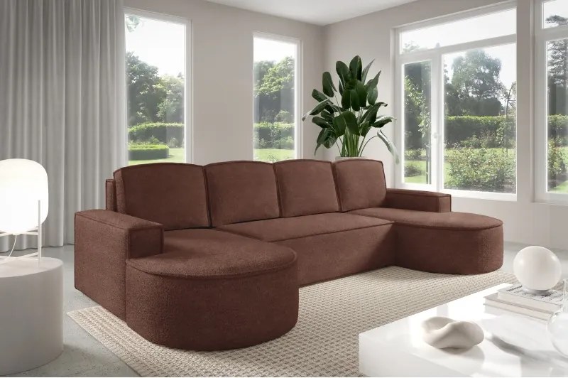 Narożnik MOLLY XL wolnostojący układ U z funkcją spania w tkaninie Abriamo 12 DomoHome