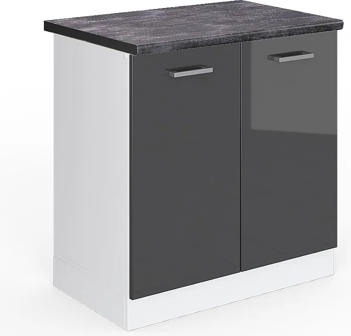 Szafka pod zlew antracyt wysoki połysk 80x60x81.6 r-line