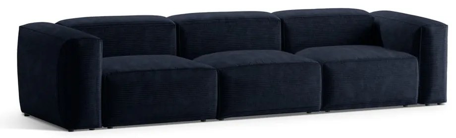 Ciemnoniebieska sztruksowa sofa 364 cm Bergano – Cosmopolitan Design