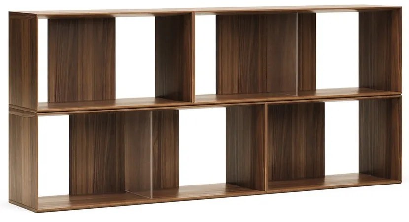 Brązowy modułowy system półek w dekorze orzecha 4 szt. 168x76 cm Litto – Kave Home