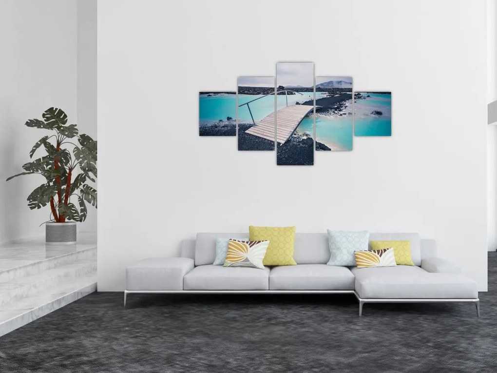 Obraz drewnianego mostu (125x70 cm)