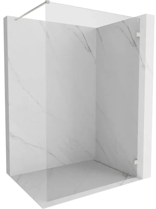Mexen Lunar ścianka prysznicowa Walk-in prawa 130 x 200 cm, transparent 8 mm, nikiel szczotkowany - 830-130-000-97-00-P