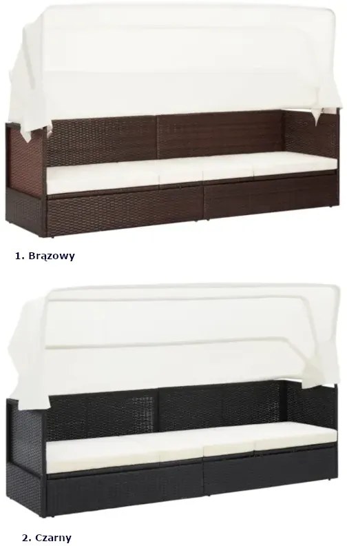 Czarna sofa ogrodowa z zadaszeniem W0-C45