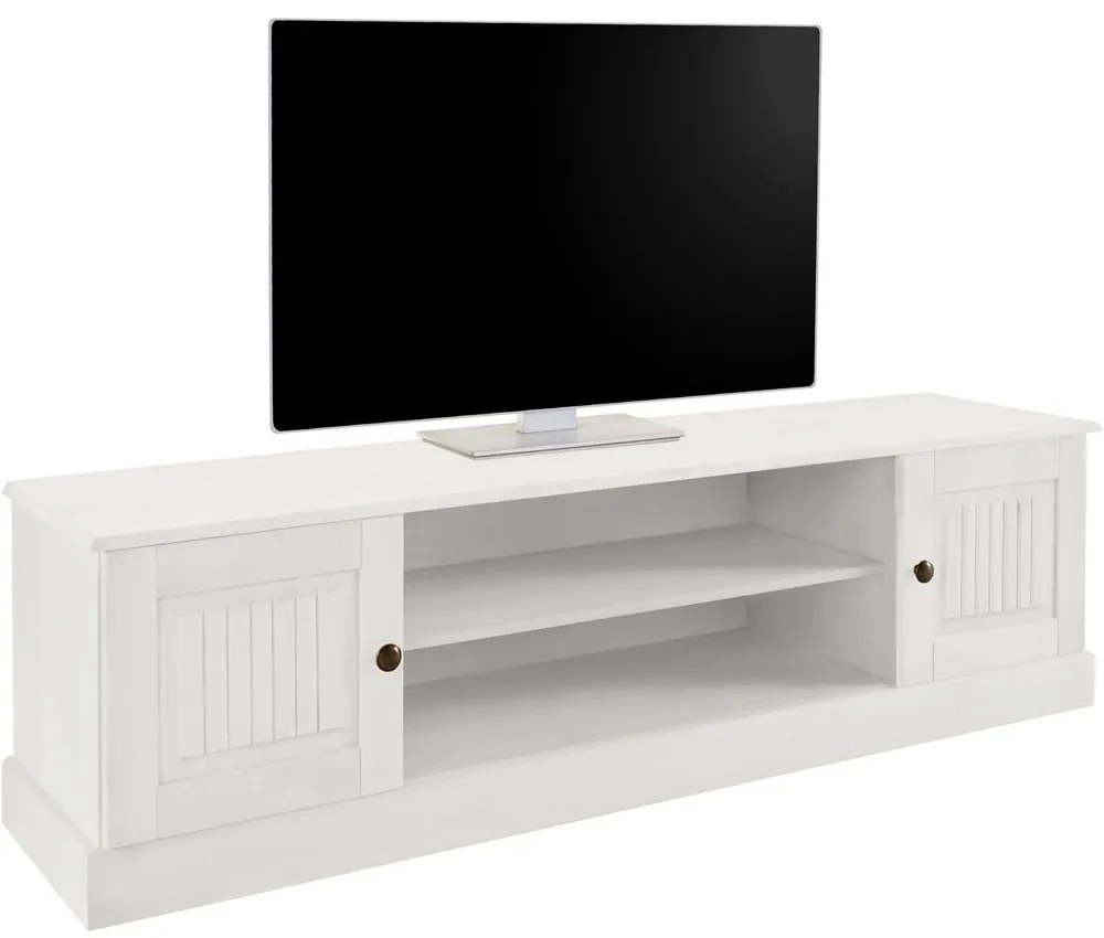 Biała szafka pod TV z litego drewna sosnowego 45x40 cm Mille – Støraa