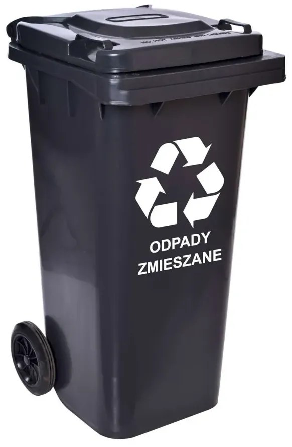 Czarny kosz na śmieci 120L R0-N98