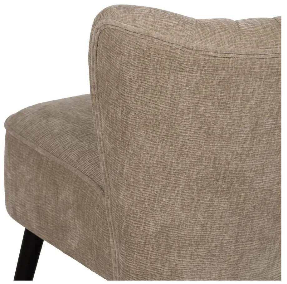 Beżowy fotel z tkaniny szenilowej Glam – Ixia