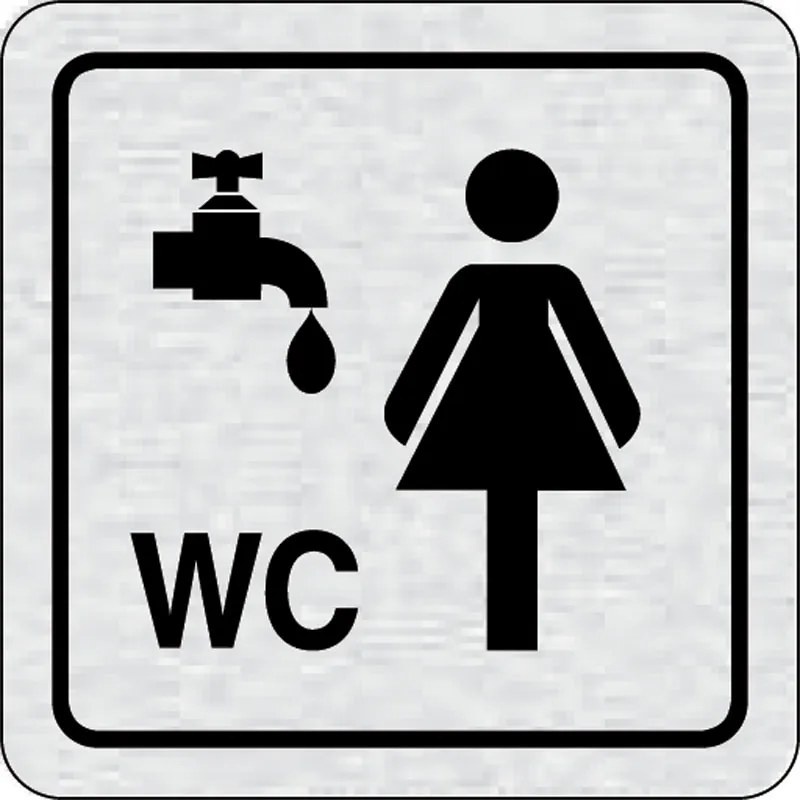 Samoprzylepna tabliczka na drzwi -Umywalka, WC damskie