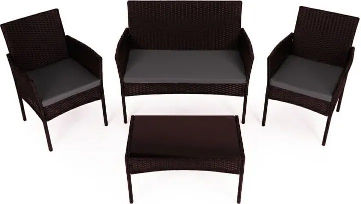 Zestaw mebli ogrodowych dla 4 osób Riviera 424, technorattan brązowy