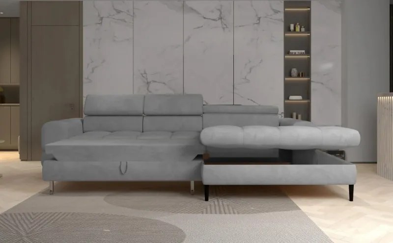 Narożnik VOSS S układ L Prawostronny z funkcją spania i pojemnikiem WERSAL