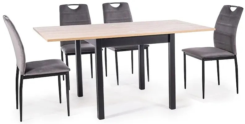 Stół rozkładany FLIP 80(160)x80 dąb artisan/czarny SIGNAL