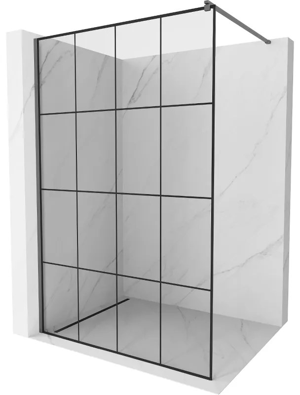 Mexen Kioto ścianka prysznicowa Walk-in 140 x 200 cm, czarny wzór 8 mm, gun metal - 800-140-101-95-77