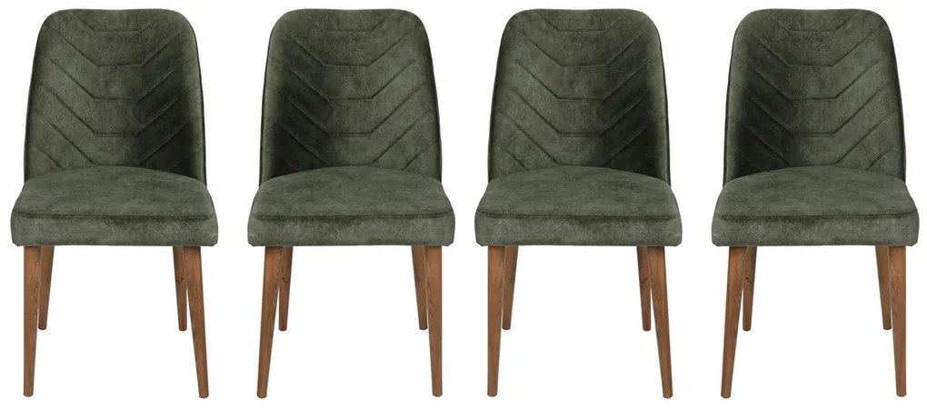 Zestaw krzeseł do jadalni Dallas Dark Green and Brown, 4 szt., 4 szt.