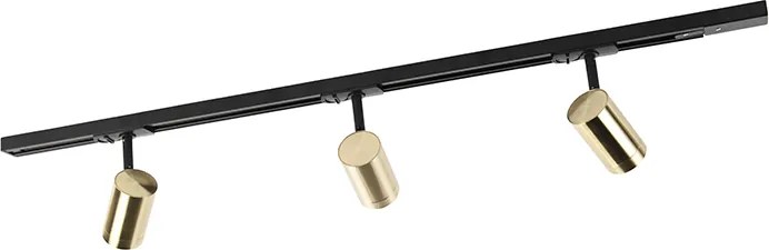 Inteligentny system szynowy czarny ze złotem 1-fazowy 3-światła w tym WiFi GU10 - Jeana