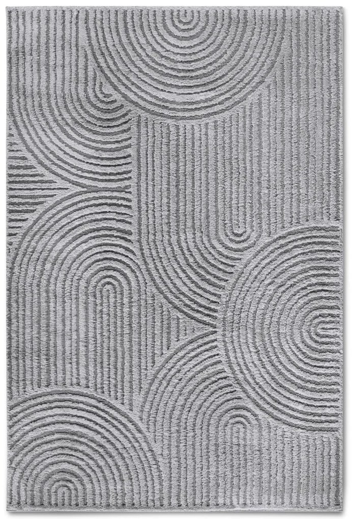 Dywan nowoczesny 3D Elle Collection Gallery Koła szary 200 cm x 280 cm