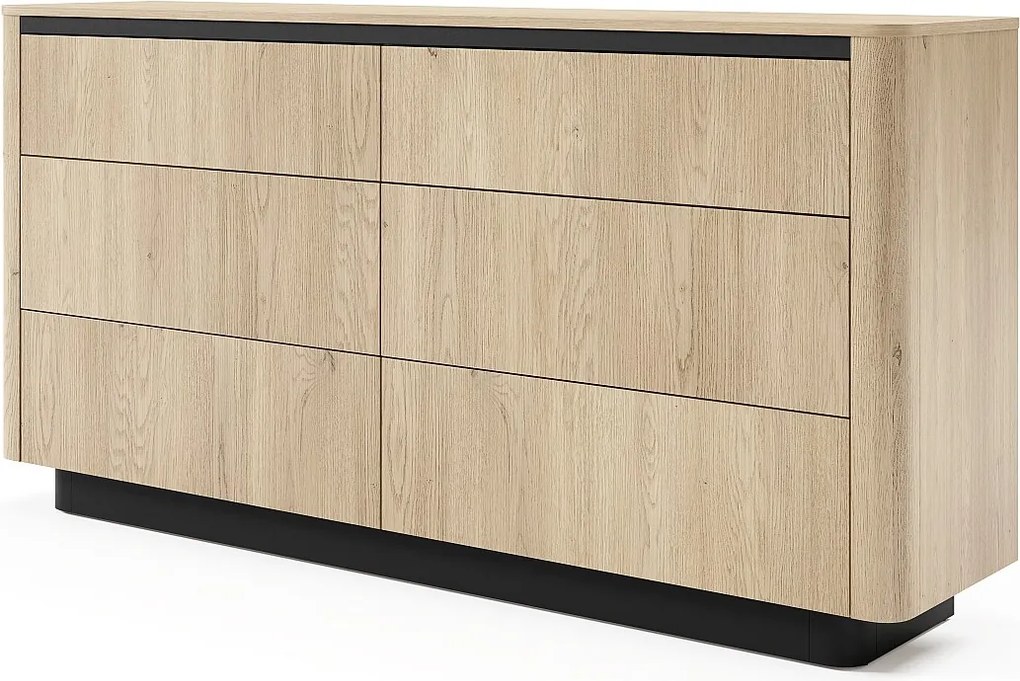 Komoda, dąb cremona, 163,2 x 82,9 x 38,1 cm