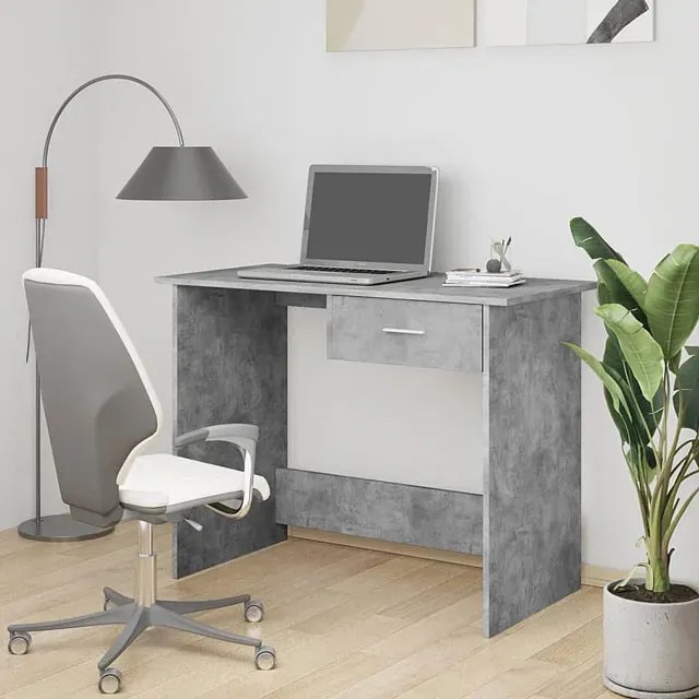 Loftowe biurko do pokoju w kolorze beton - Mirden
