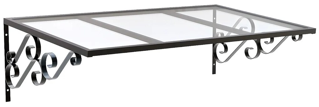 Zadaszenie AMBAN z aluminium w stylu romantycznym – 150 × 80 cm