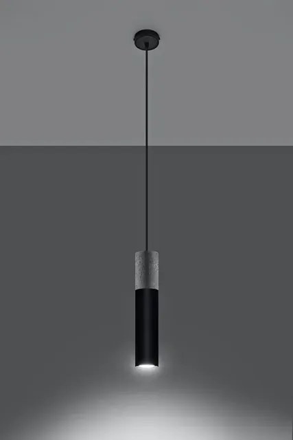 Czarna betonowa lampa wisząca loft - EX568 S2-D30