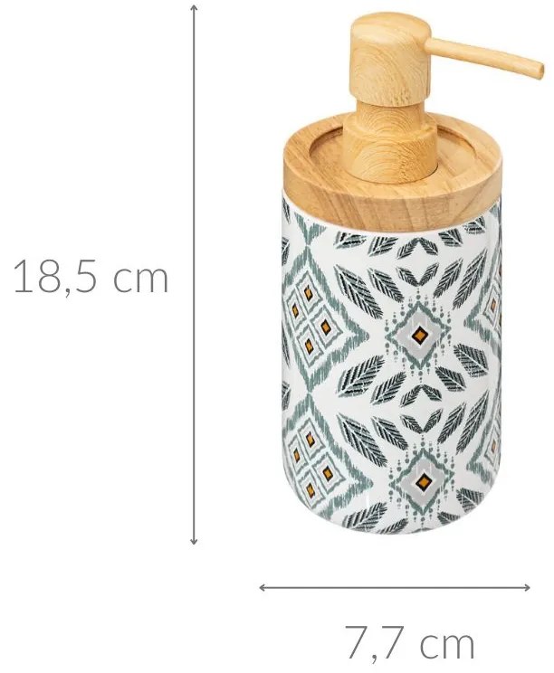 Dozownik do mydła HAPACHE, etniczny wzór, Ø 7,7 cm
