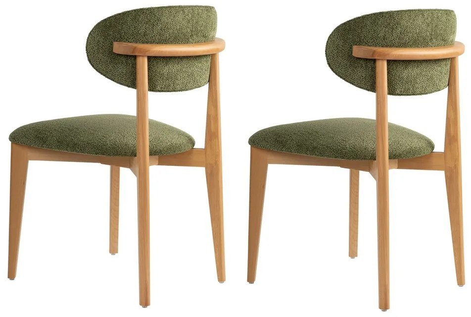 Zestaw krzeseł do jadalni Lionte Green and Light Oak, 2 szt.